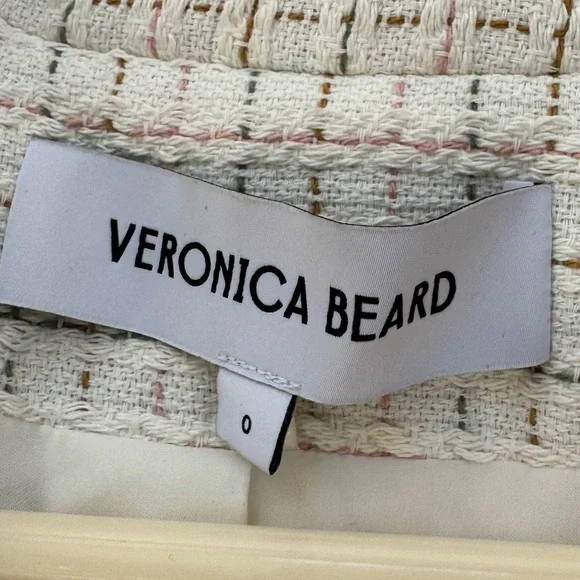 Veronica Beard White Plaid Blazer in Size 0 - Picture 7 of 11